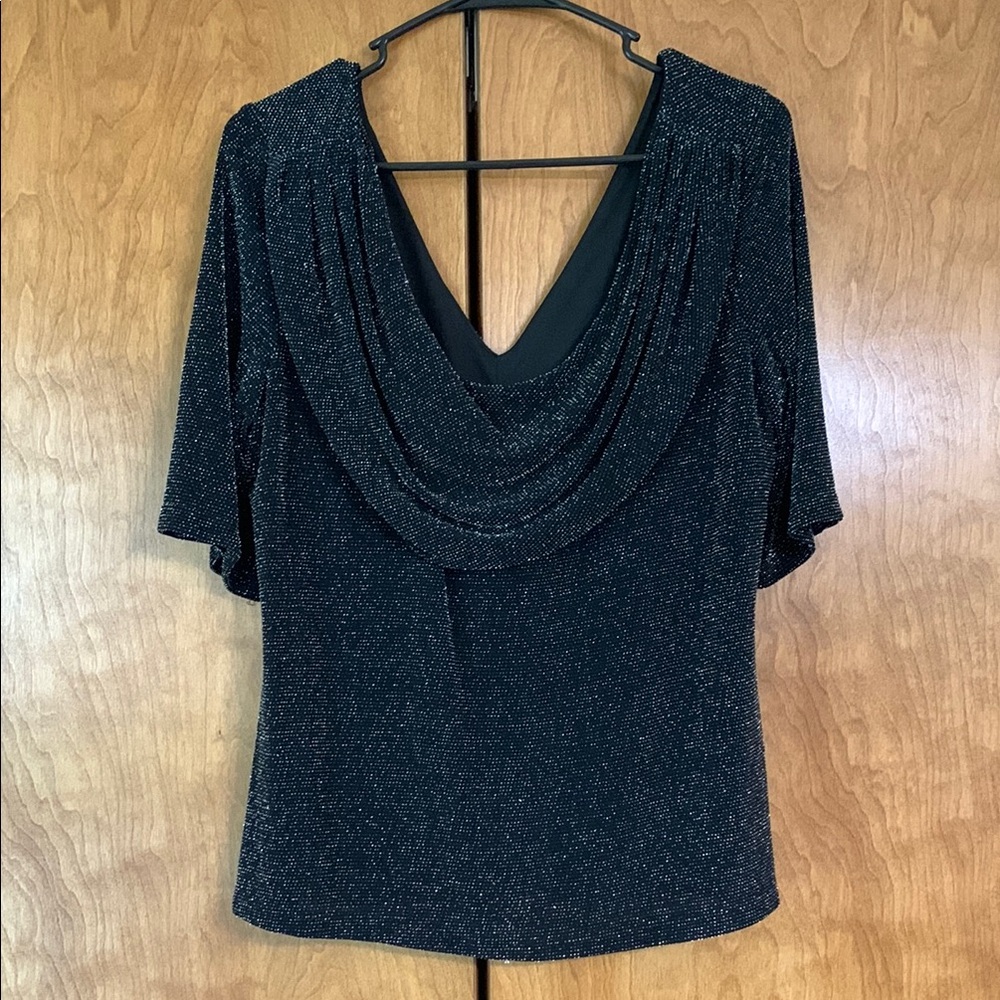 Elegant Black Glitter Top